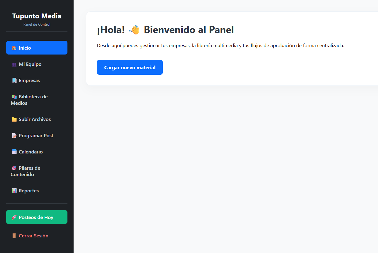 Interfaz de Hub para Agencias de Marketing
