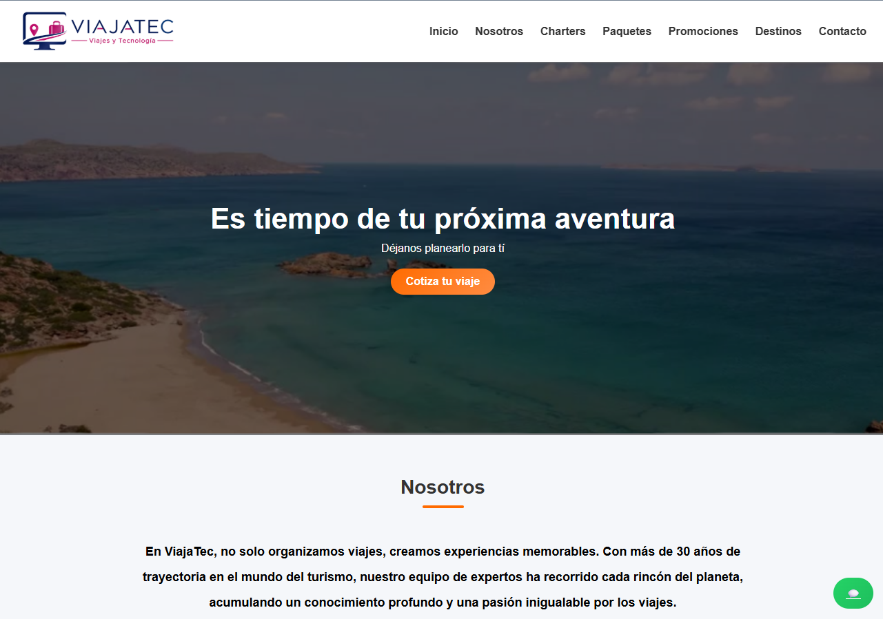 Interfaz de Página Web para Agencias de Viajes